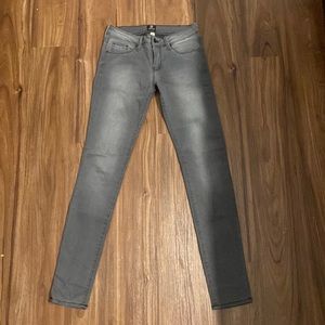 Dark grey skinny denim by Just Black Denim. Size small